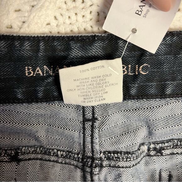 NWT BANANA REPUBLIC | Blue Dark Wash Bootcut Denim "Herringbone" Jeans | Bottoms - Picture 8 of 9